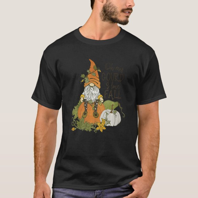 Oh My Gourd I Love Fall Gnome Family Pajama Thanks T Shirt (Framsida)