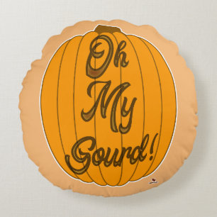 Oh My Gourd Säsong Pumpkin Roligt Toon Rund Kudde