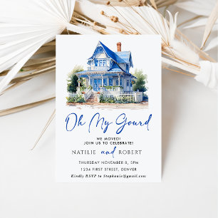 Oh My Gourd Sweet Blue Home Houseuppvärmning Party Inbjudningar