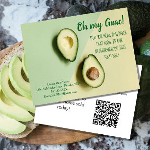 Oh My Guac Realtor Postkort avokado Vykort