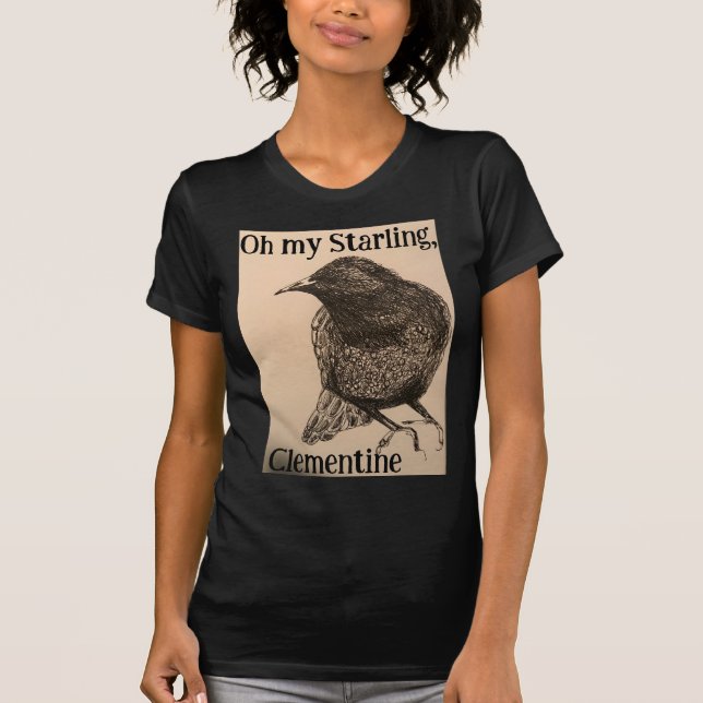 Oh my Starling, Clementine Illustration Shirt T Shirt (Framsida)