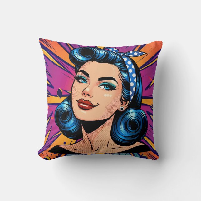 Oh My Stars Retro Pin Up Kudde (Framsida)