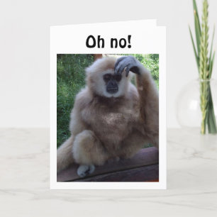 "OH NEJ", PRATA MONKEY REDO TILL SÄY GRATTIS PÅ FÖ KORT