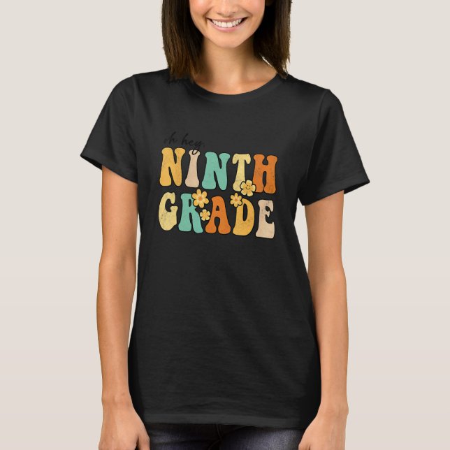 Oh, nionde Klass Groovy Back to school Lärare T Shirt (Framsida)