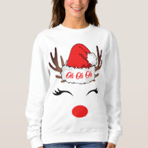 Oh Oh, Ugly White Reindeer jul Sweatshirt