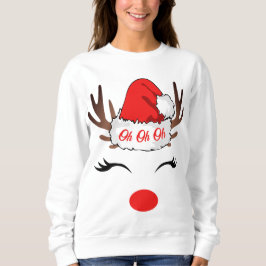 Oh Oh, Ugly White Reindeer jul Sweatshirt T Shirt