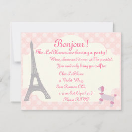 Oh Parisian themed inbjudan för laLa