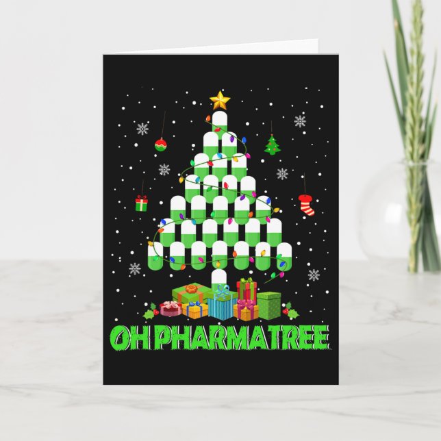 Oh Pharmatree Christmas Tree Pharmacy Medication P Kort (Framsida)