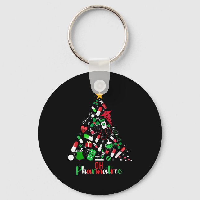 Oh Pharmatree Pharmacy Christmas Pharmacist Tech M Nyckelring (Framsida)