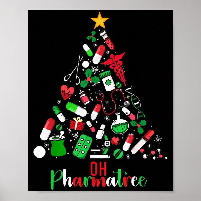 Oh Pharmatree Pharmacy Christmas Pharmacist Tech M Poster (Framsidan)