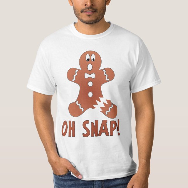 Oh plötsligt - den mycket roliga pepparkaksgubben tee shirt (Framsida)