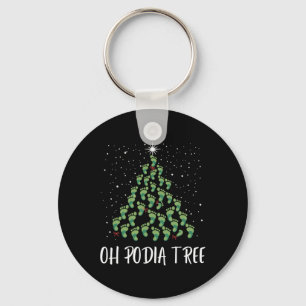 Oh Podiatree Funny Träd Foot Julstabatorget Nyckelring