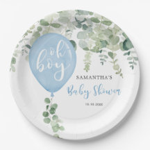 Oh, pojk blå ballongpojke, babydusch, grön