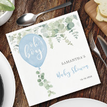 Oh, pojk blå ballongpojke, babydusch, grön