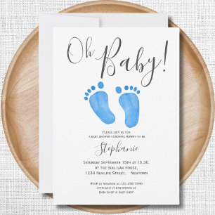 Oh Pojke Baby Shower-inbjudan Inbjudningar