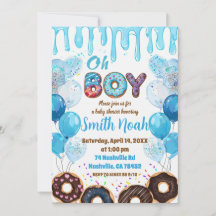Oh Pojke Baby Shower Inbjudan | Munk Tema Baby B