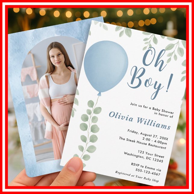Oh Pojke Baby Shower | Modern Inbjudningar (Skapare uppladdad)