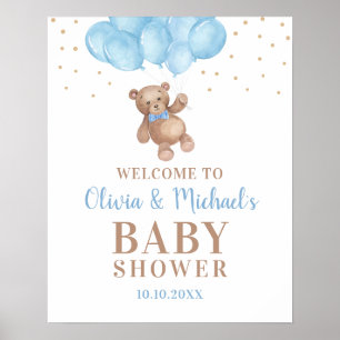 Oh Pojke Baby Shower Party Välkomstaffisch Poster