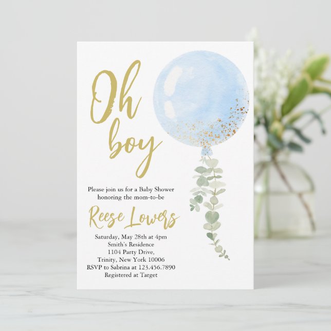 Oh Pojke Bebis Invitation Inbjudningar (Stående Fram)