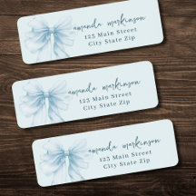 Oh Pojke Blå Akvarellbåge Baby Shower adressetiket