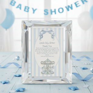 Oh Pojke Blå Båge Karusell Akvarell Baby Shower Tack Kort