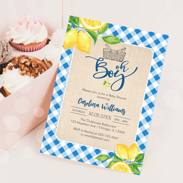 Oh Pojke Citron Baby Shower Inbjudan (Skapare uppladdad)