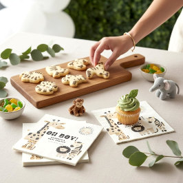 Oh Pojke Djur på Jungle Safari Baby Shower Pappersservett