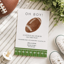 Oh pojke fotboll baby shower inbjudan