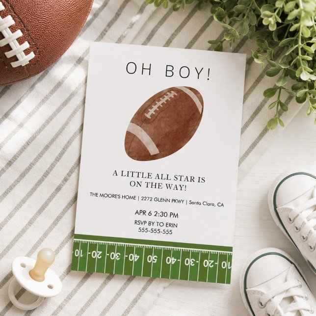 Oh pojke fotboll baby shower inbjudan (Skapare uppladdad)