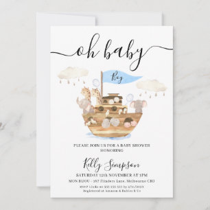 Oh Pojke Noahs Arch Baby Shower Inbjudningar