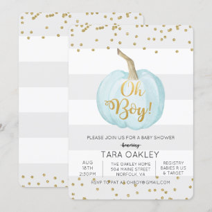 Oh Pojke Pumpa Glitter Baby Shower Inbjudan
