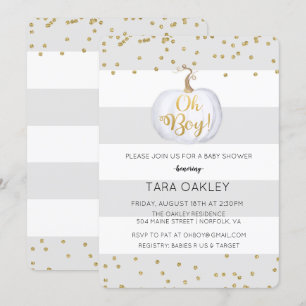 Oh Pojke Pumpa Glitter Baby Shower Inbjudan