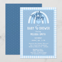 Oh Pojke Rainbow Heart Blue Baby Shower