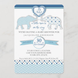 Oh Pojke Shower Heart Elephants Little Man Inbjudningar
