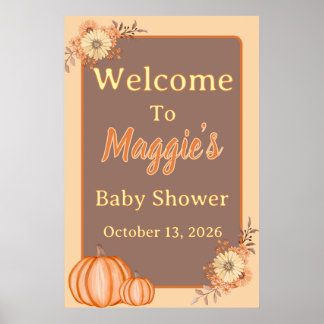 Oh Pumpkin! Välkomstskylt för baby shower Poster