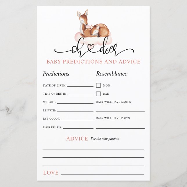 Oh Rosa Cloud Baby Predictions Advice Game (Framsida)