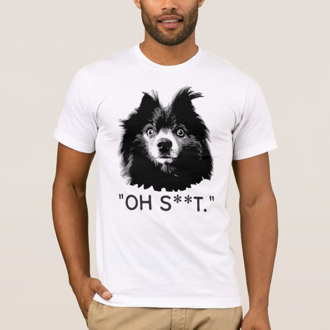 "OH S^^T" Rolig Pom-ansikte T-shirt (Framsida)