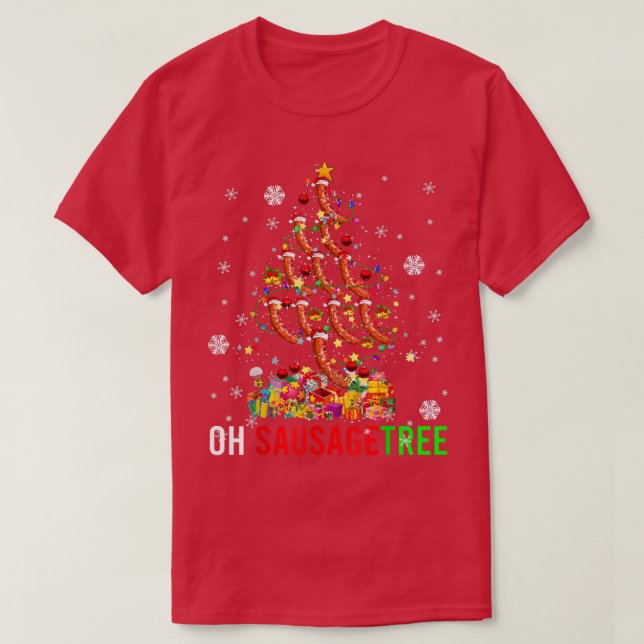 Oh Sause Träd Funny Julafton Träd Light Santa Saus T Shirt (Design framsida)