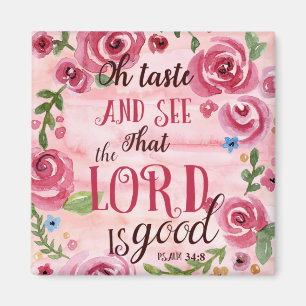 Oh ser smak och att 34:8 för Lord Vara Bra Psalm Magnet