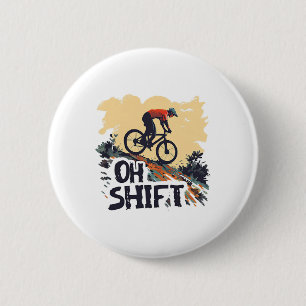 Oh Shift Mountainbike Rolig Cykling Vintage Cykel Knapp
