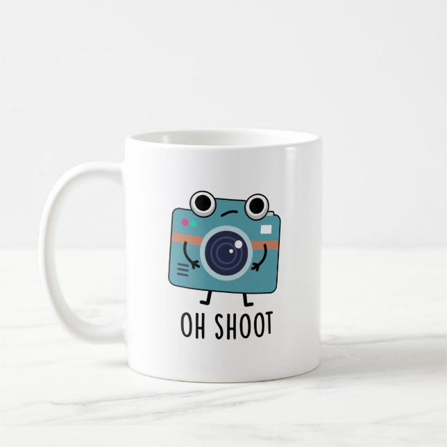 Oh Shoot Funny Photographer Camera Pun Kaffemugg (Vänster)