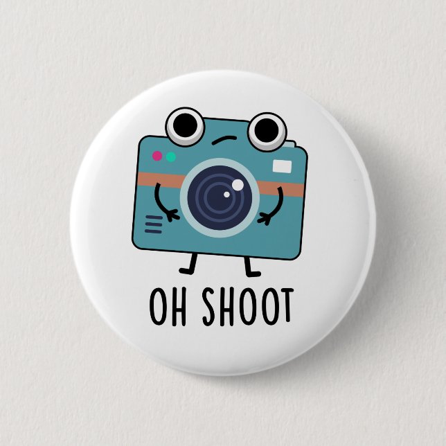 Oh Shoot Funny Photographer Camera Pun Knapp (Framsida)