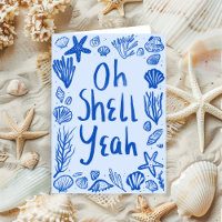 OH SNÄCKA YEAH Seashell Beach Birthday Gratulerar