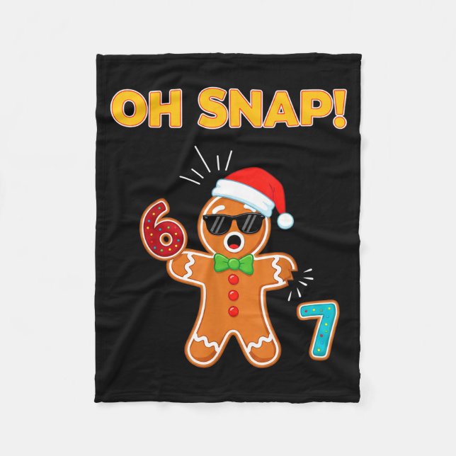 Oh Snap 67 Six Seven Meme Gingerbread Man Funny 67 Fleecefilt (Framsidan)
