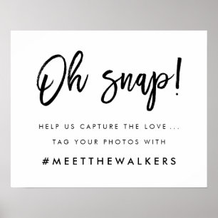 Oh Snap Bröllop Hashtag Typografi Poster