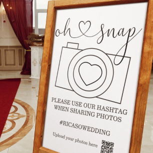 Oh Snap Bröllopsfoto Hashtag Personlig Poster