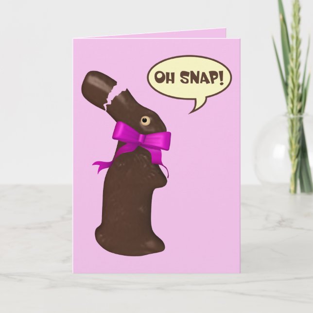 Oh Snap Chocolate Bunny Påsk Helgkort (Framsida)