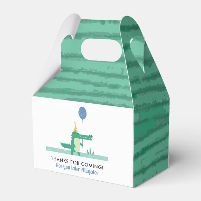 Oh Snap Cute Alligator Barns födelsedag Party Presentaskar (Baksidan Sidan)