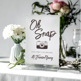 Oh Snap Cute Bröllop Photo Hashtag Sign Poster