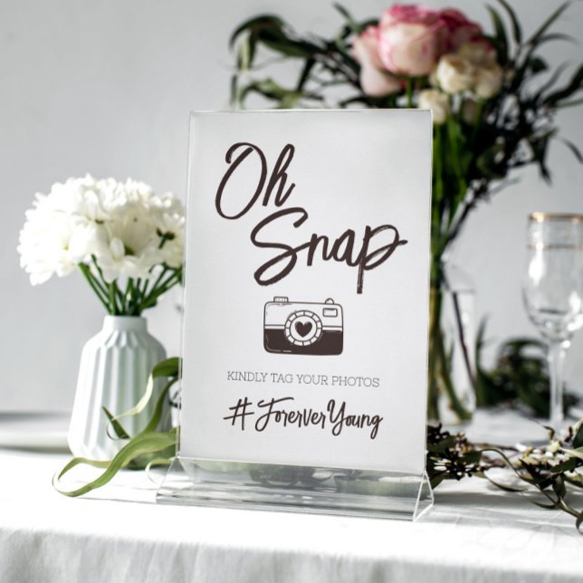 Oh Snap Cute Bröllop Photo Hashtag Sign Poster (Skapare uppladdad)